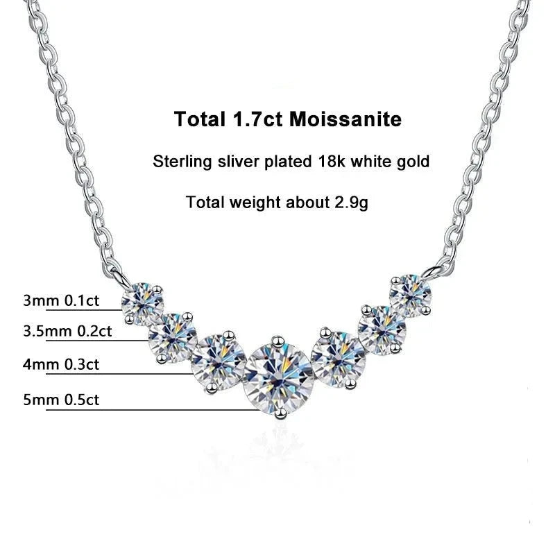 Graceful Ascent: Seven Gem Divine Moissanite Necklace