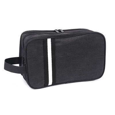 Striped Canvas Cosmetic Bag