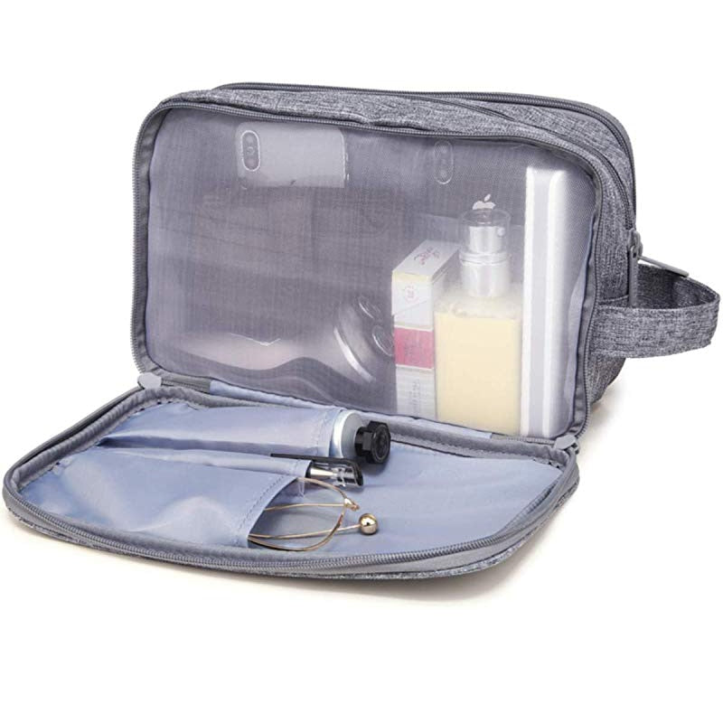 Striped Canvas Cosmetic Bag