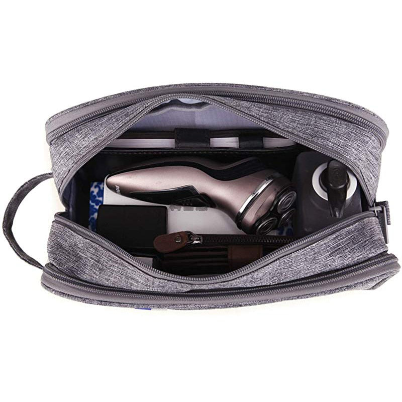 Striped Canvas Cosmetic Bag
