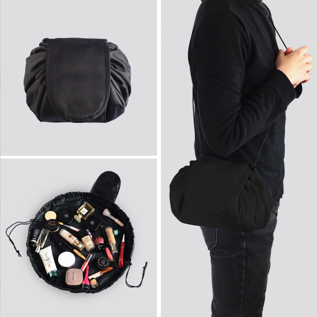 Gold Letter Drawstring Cosmetic Bag