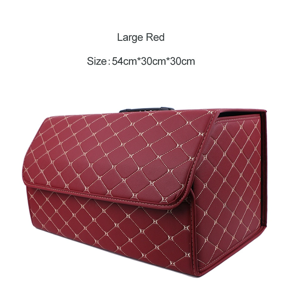 Faux Leather Car Trunk Organizer - Stylish, Practical, and Versatile