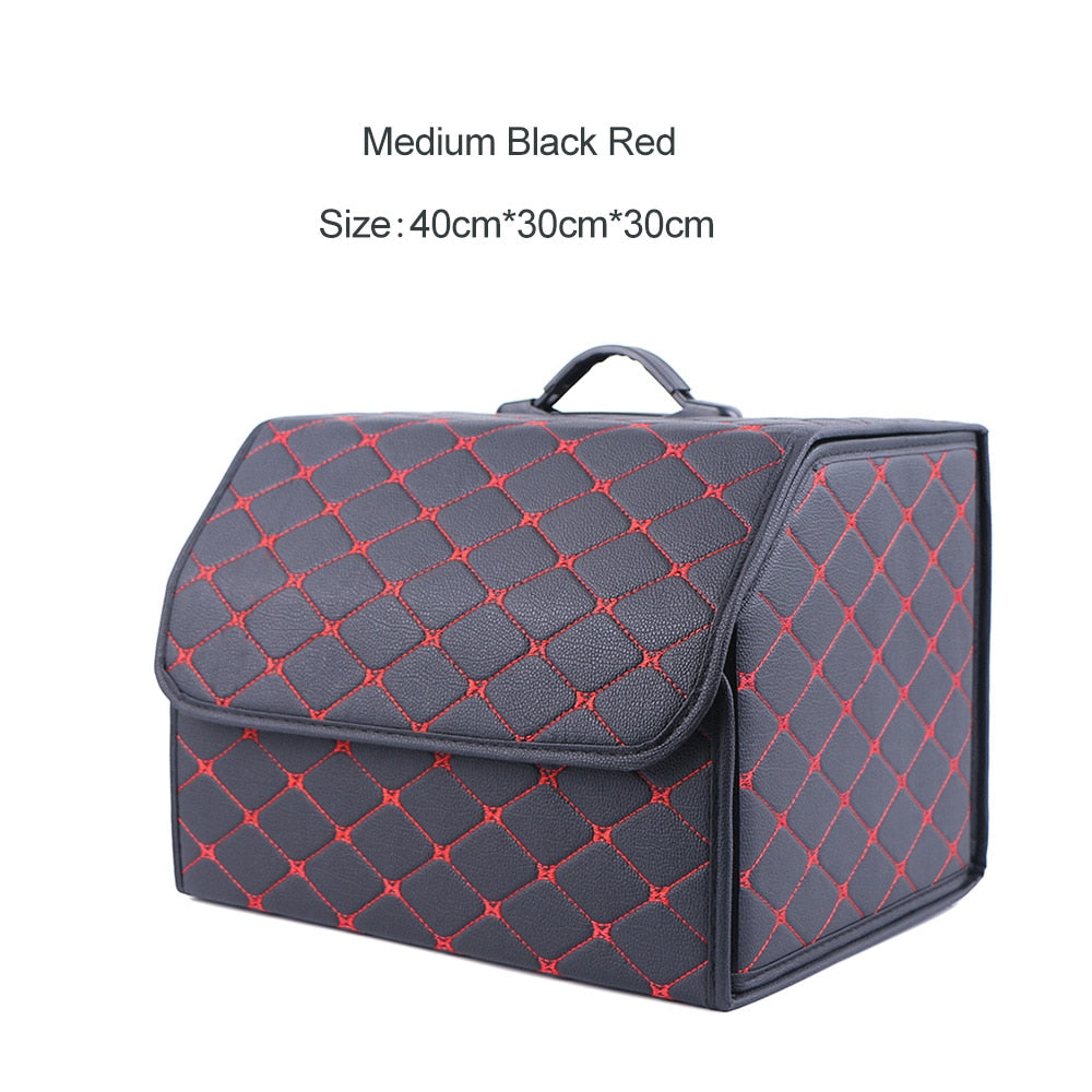 Faux Leather Car Trunk Organizer - Stylish, Practical, and Versatile