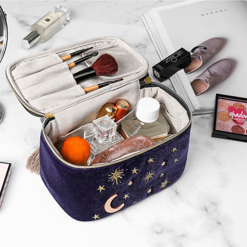 Japanese-Inspired Indigo Cosmetic Bag Set