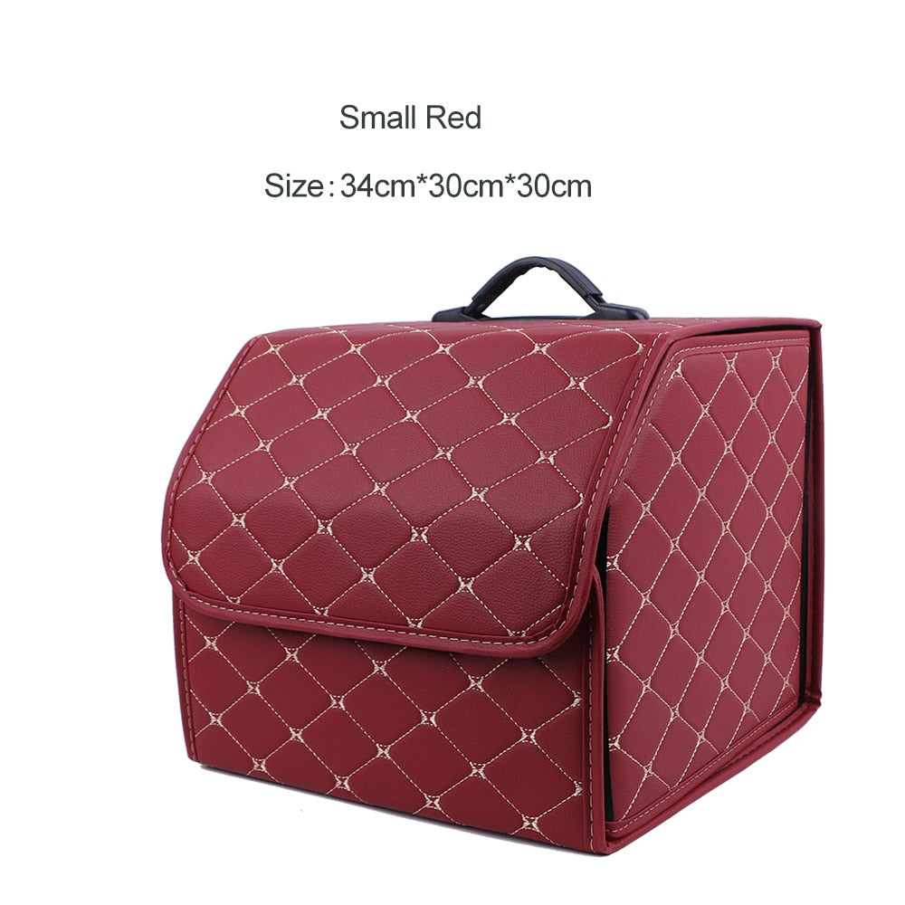 Faux Leather Car Trunk Organizer - Stylish, Practical, and Versatile
