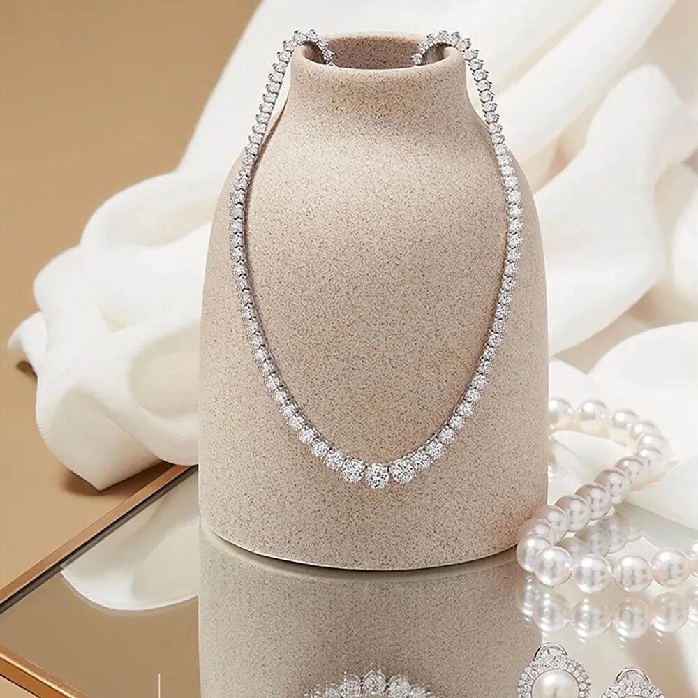 Radiant Cascade: Divine Moissanite Necklace