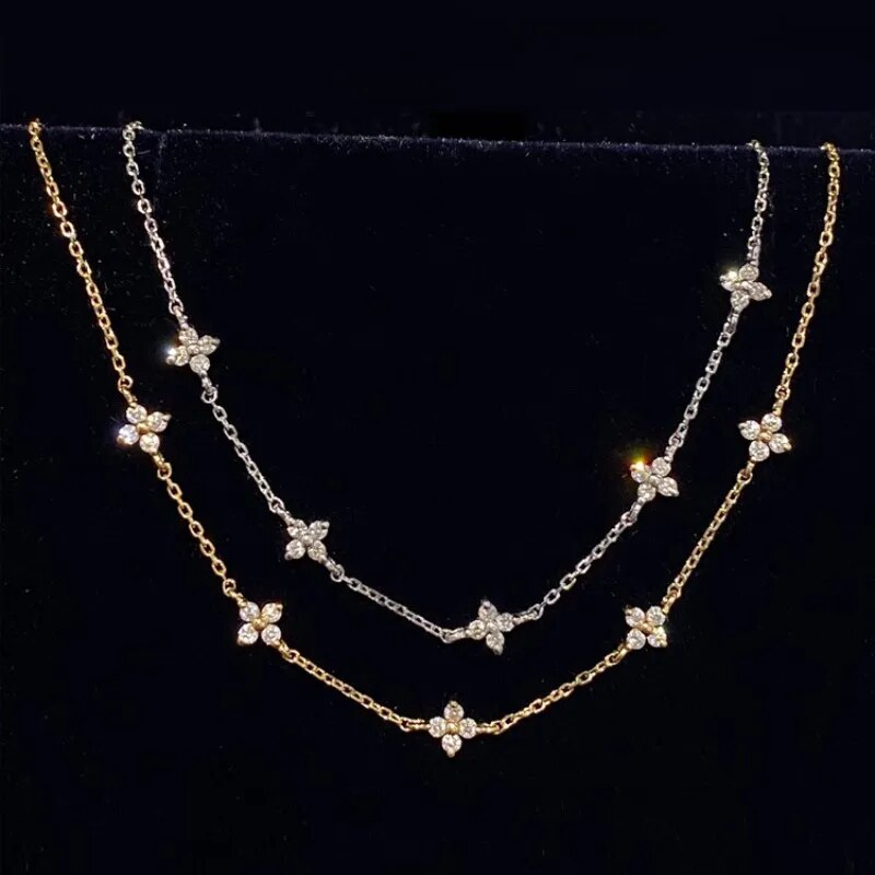 Divine Blossom Bracelet - 925 Sterling Silver & 18k Gold Zircon