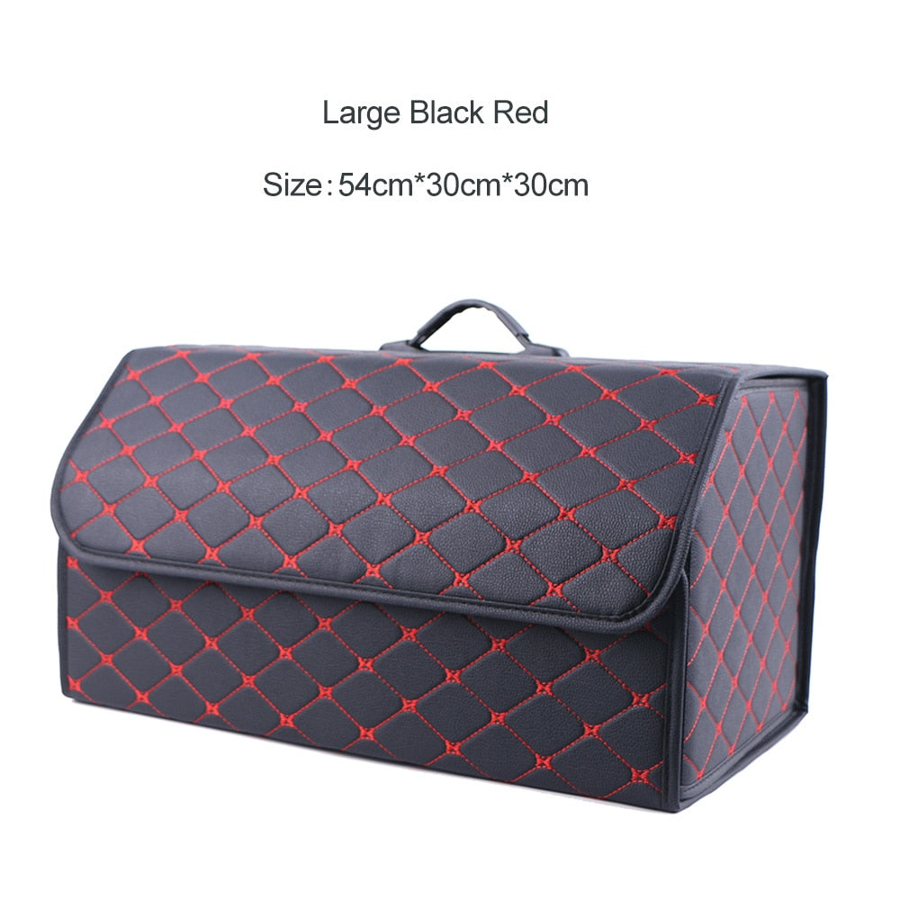 Faux Leather Car Trunk Organizer - Stylish, Practical, and Versatile