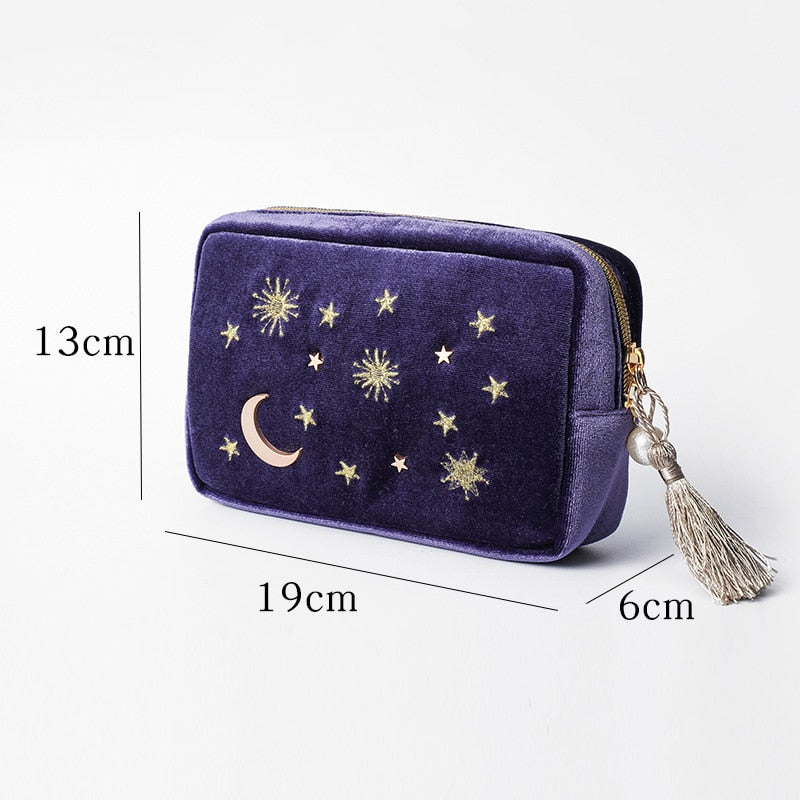 Japanese-Inspired Indigo Cosmetic Bag Set