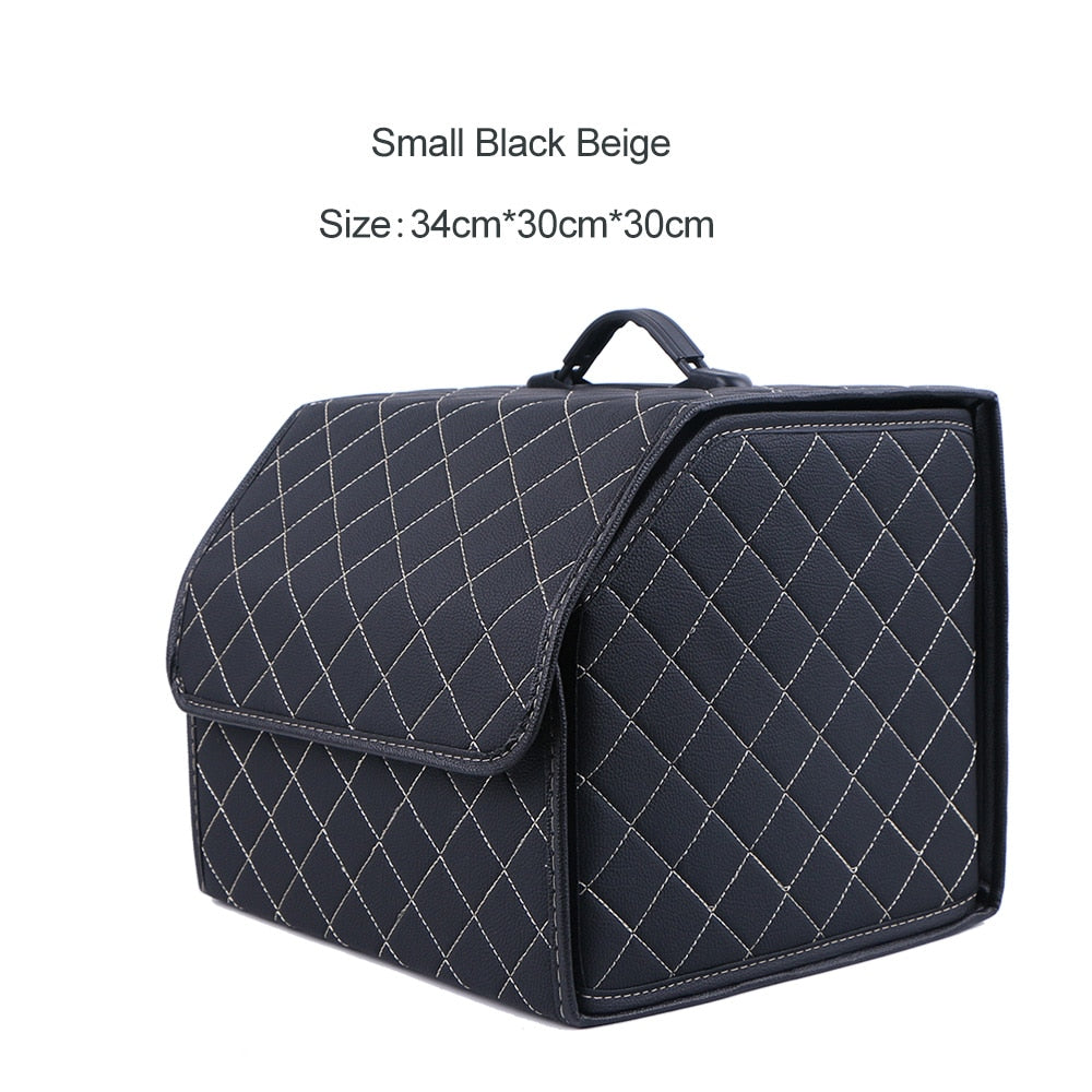 Faux Leather Car Trunk Organizer - Stylish, Practical, and Versatile