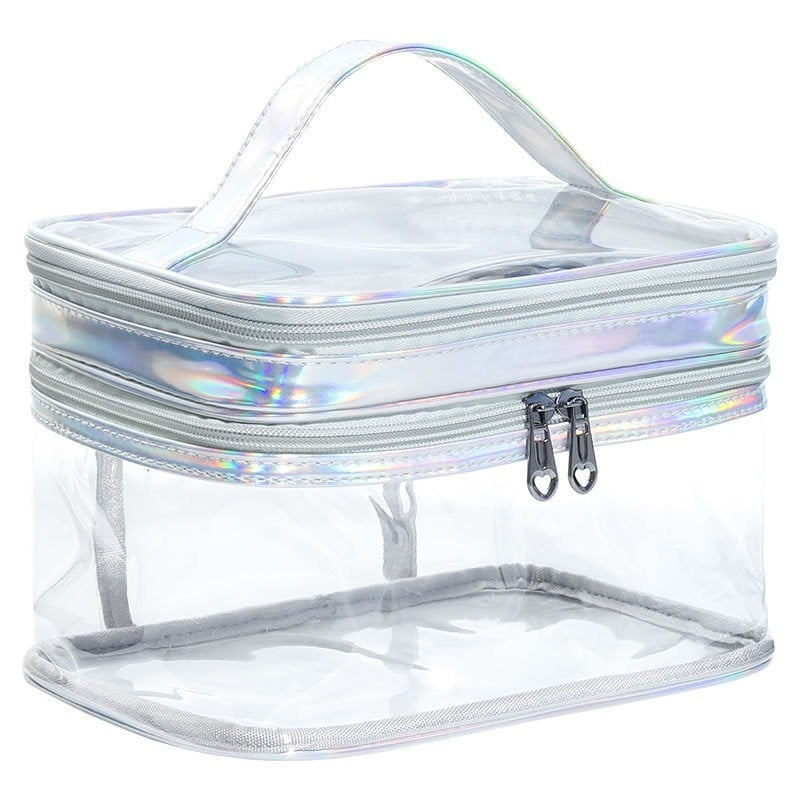 Clear Iridescence Two-Tier Beauty Bag