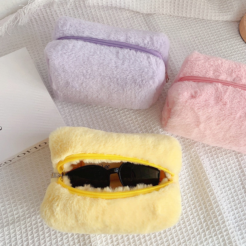 Faux Fur Makeup Bags