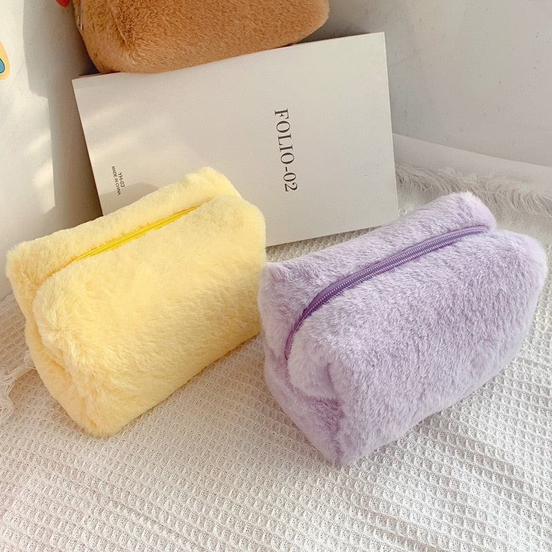 Faux Fur Makeup Bags