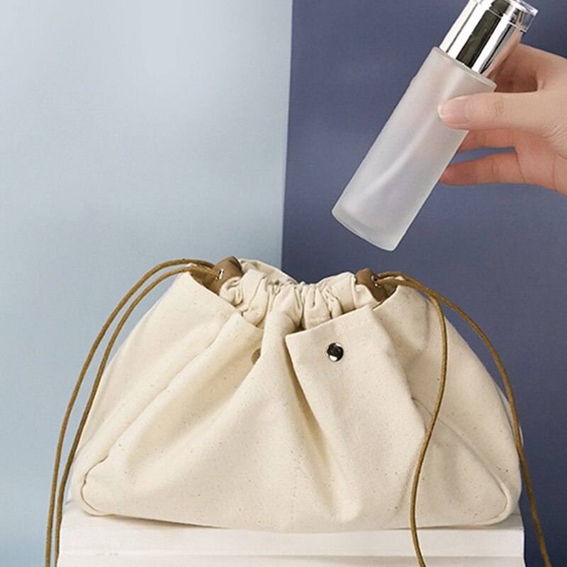 Chic Drawstring Canvas Makeup Bag