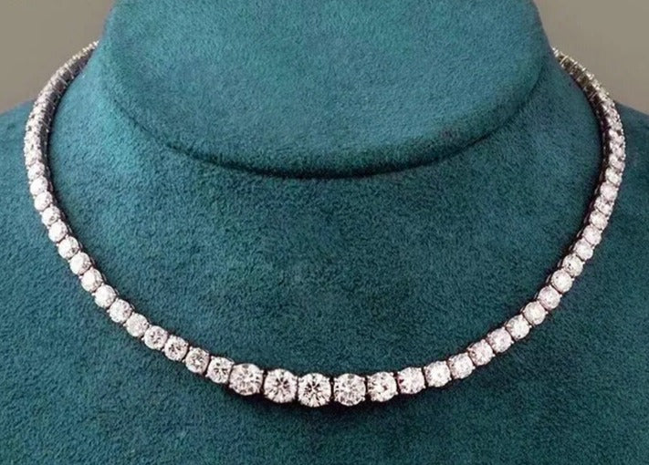 Radiant Cascade: Divine Moissanite Necklace