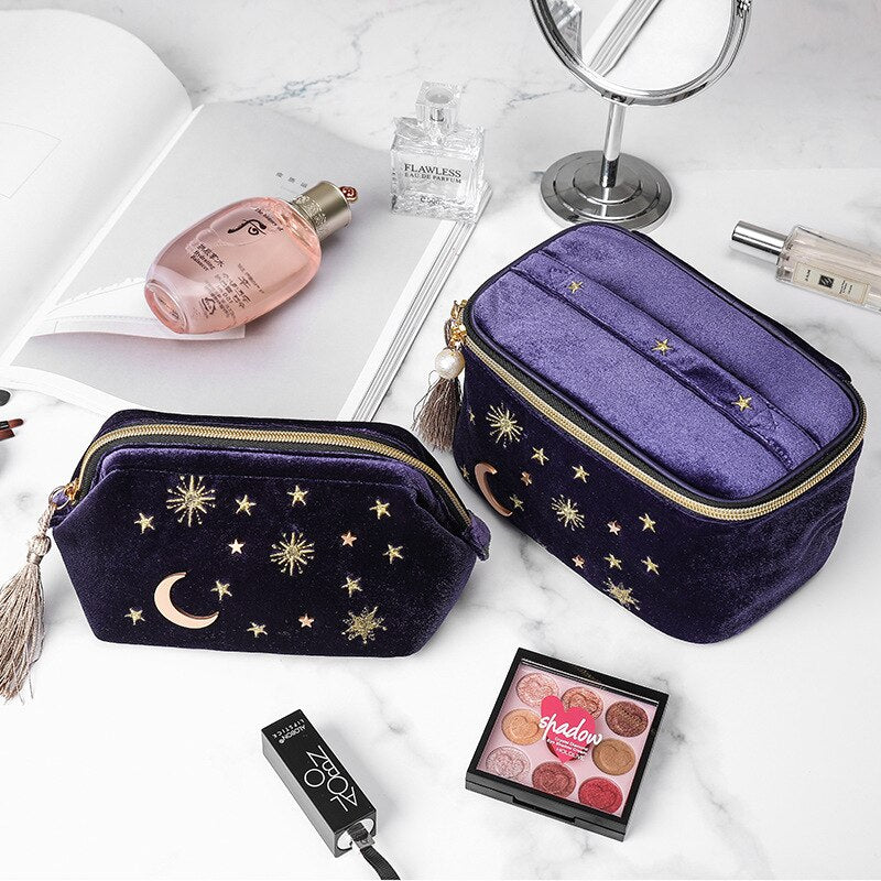 Japanese-Inspired Indigo Cosmetic Bag Set