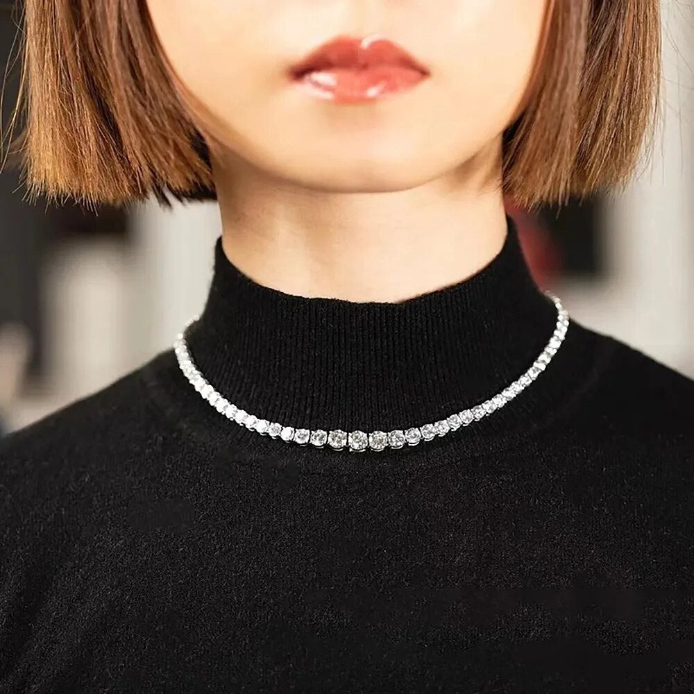 Radiant Cascade: Divine Moissanite Necklace