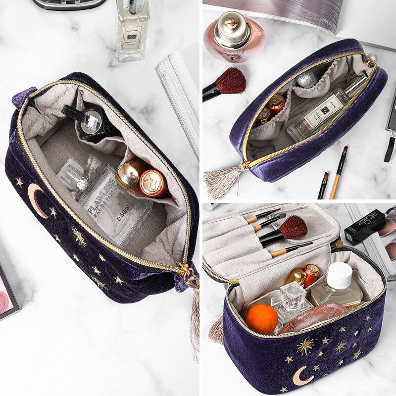 Japanese-Inspired Indigo Cosmetic Bag Set
