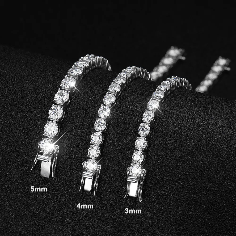 Dazzling Moissanite Tennis Bracelet - Elegance in 925 Sterling Silver Plated with 18K Gold