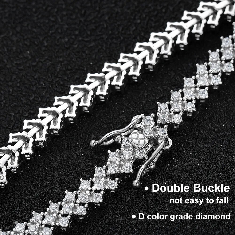Heartfelt Brilliance: 1.5mm Real Moissanite Heart Tennis Bracelet
