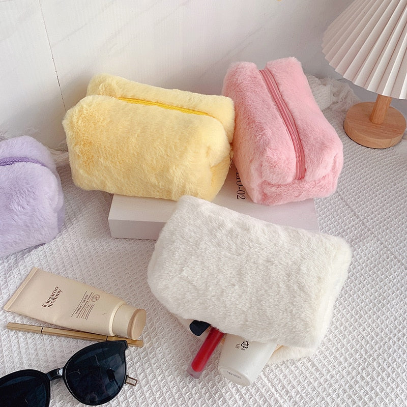 Faux Fur Makeup Bags
