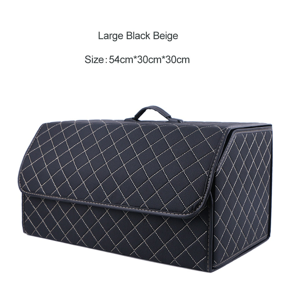 Faux Leather Car Trunk Organizer - Stylish, Practical, and Versatile