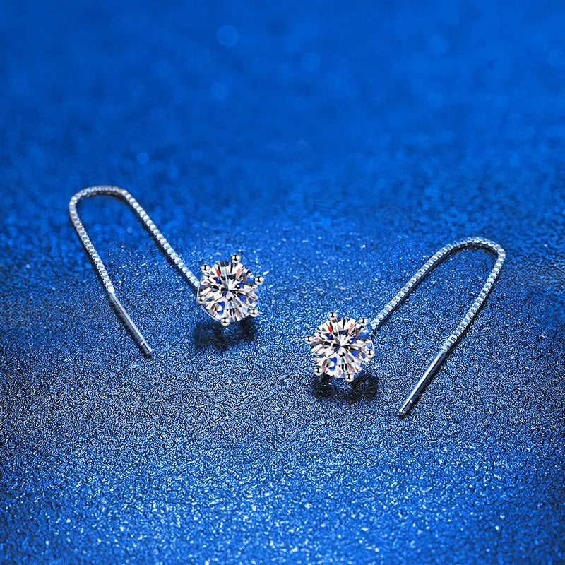 A Drop Of A Bucket: Moissanite Tassel Drop Earrings (1.0/2.0CT D Color)