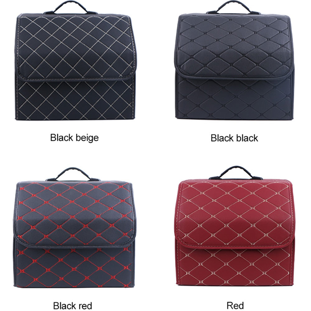 Faux Leather Car Trunk Organizer - Stylish, Practical, and Versatile