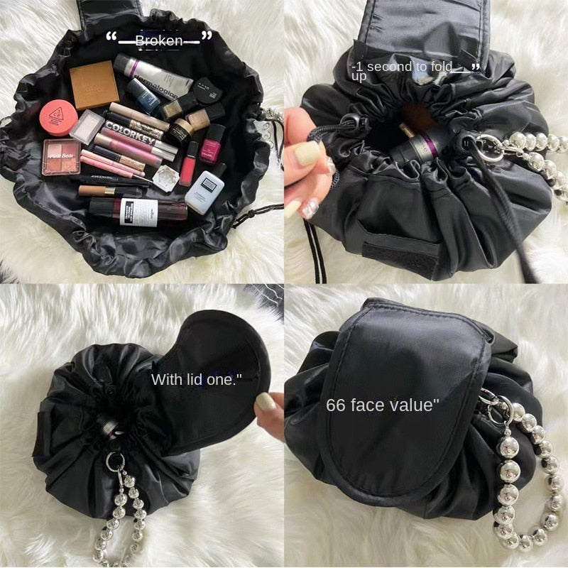 The Classic Drawstring Silver Ball Chain Bag