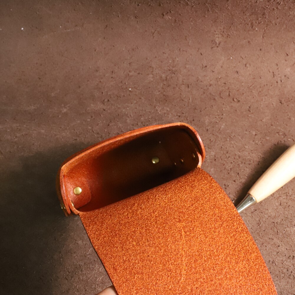 British Style Retro Authentic Leather Mini Makeup Bag