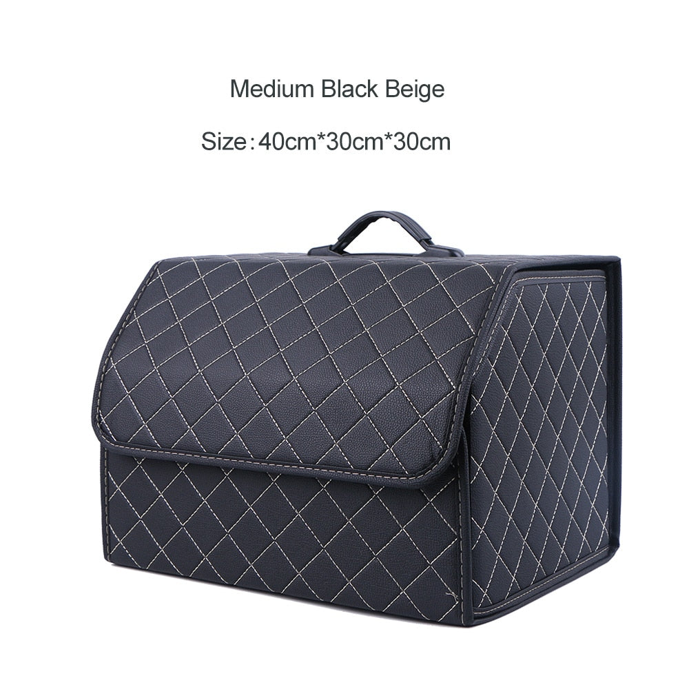 Faux Leather Car Trunk Organizer - Stylish, Practical, and Versatile