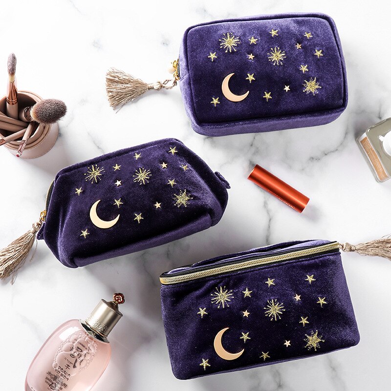 Japanese-Inspired Indigo Cosmetic Bag Set