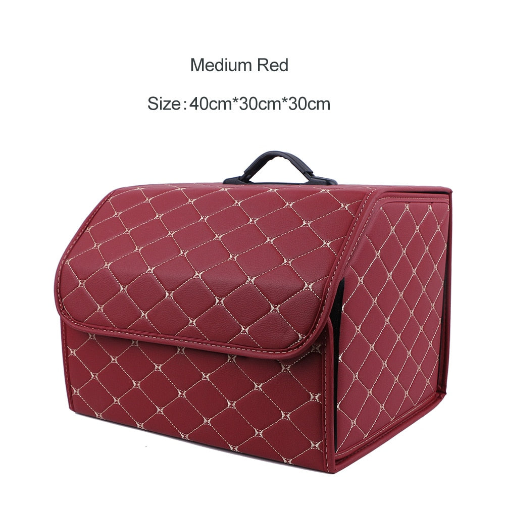 Faux Leather Car Trunk Organizer - Stylish, Practical, and Versatile