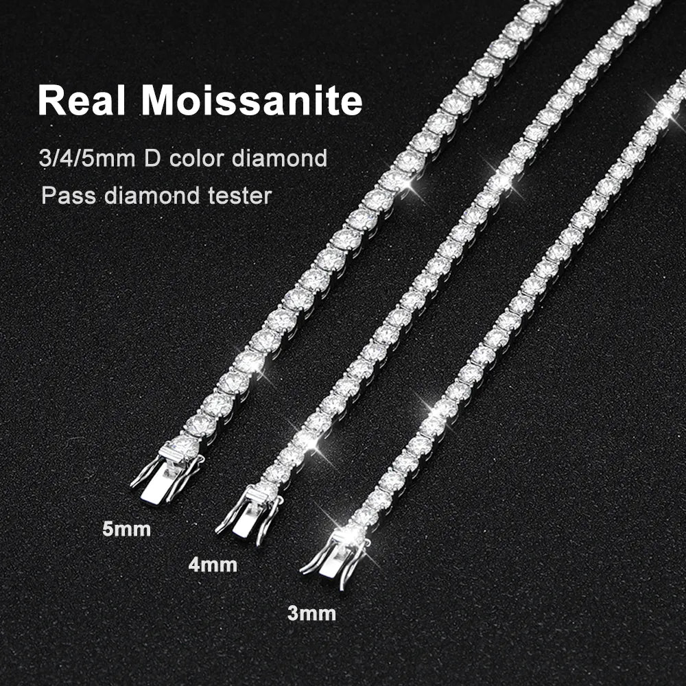 Dazzling Moissanite Tennis Bracelet - Elegance in 925 Sterling Silver Plated with 18K Gold