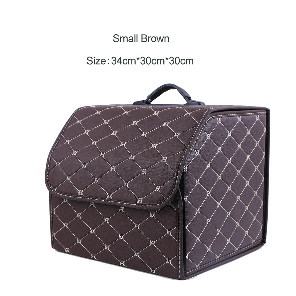 Faux Leather Car Trunk Organizer - Stylish, Practical, and Versatile
