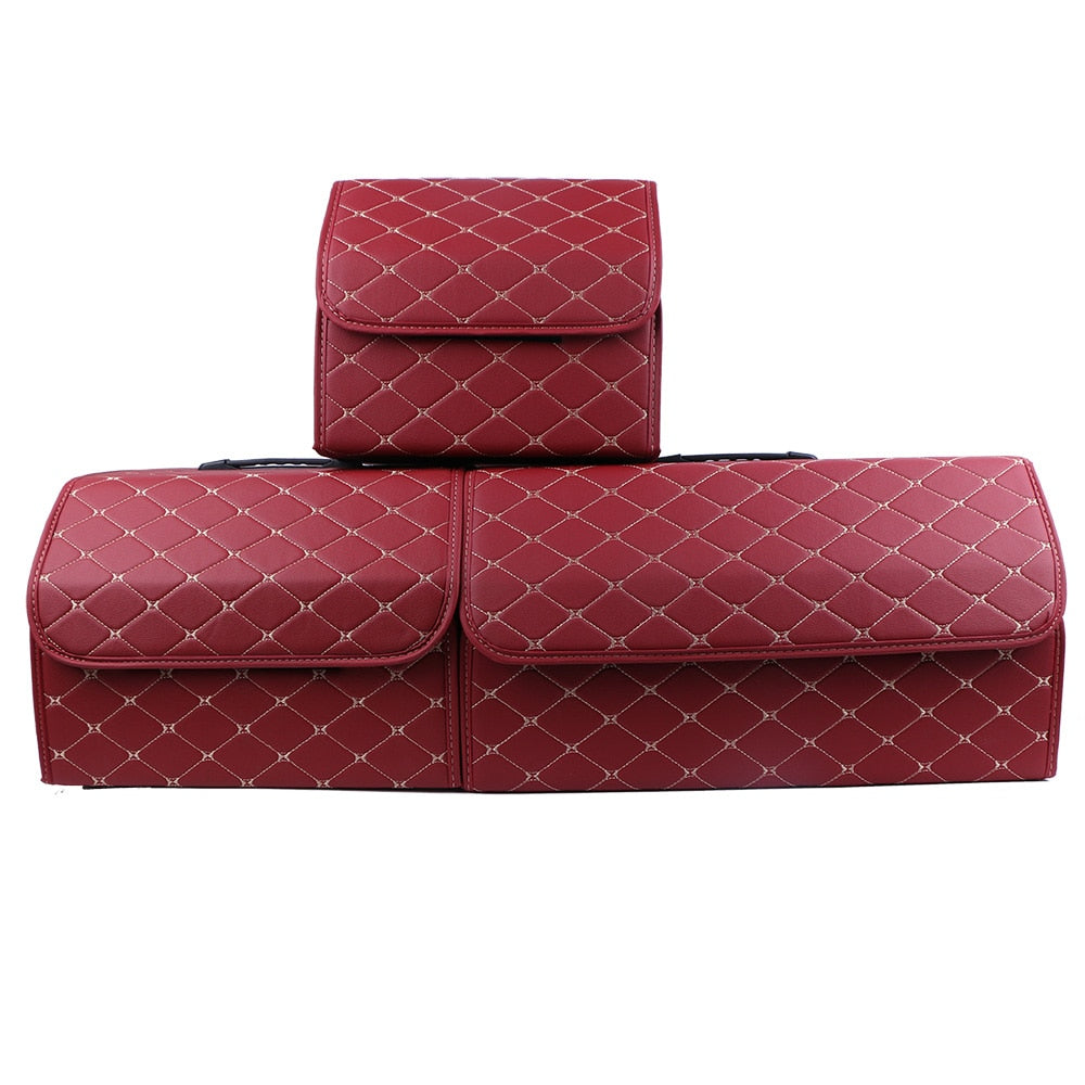 Faux Leather Car Trunk Organizer - Stylish, Practical, and Versatile